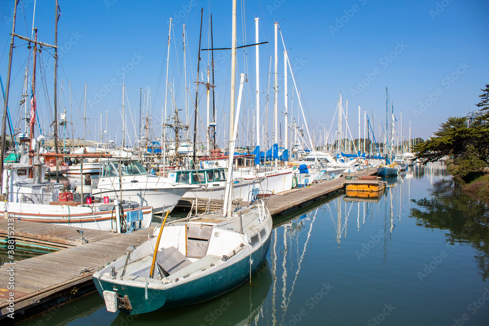 Boat parked in a harbor dock
