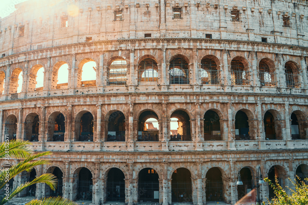 Colosseum in Rome, Italy famous European sightseeing, toned.