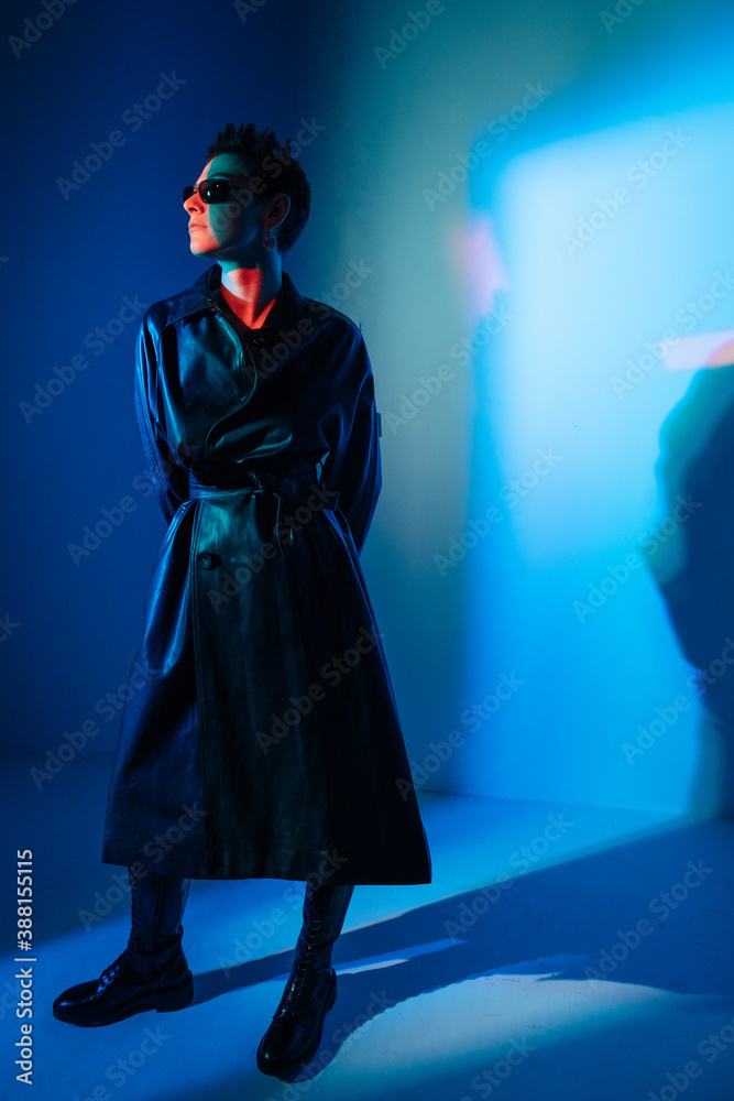 Mysterious model in cyberpunk styled outfit Mysterious model in cyberpunk styled outfit