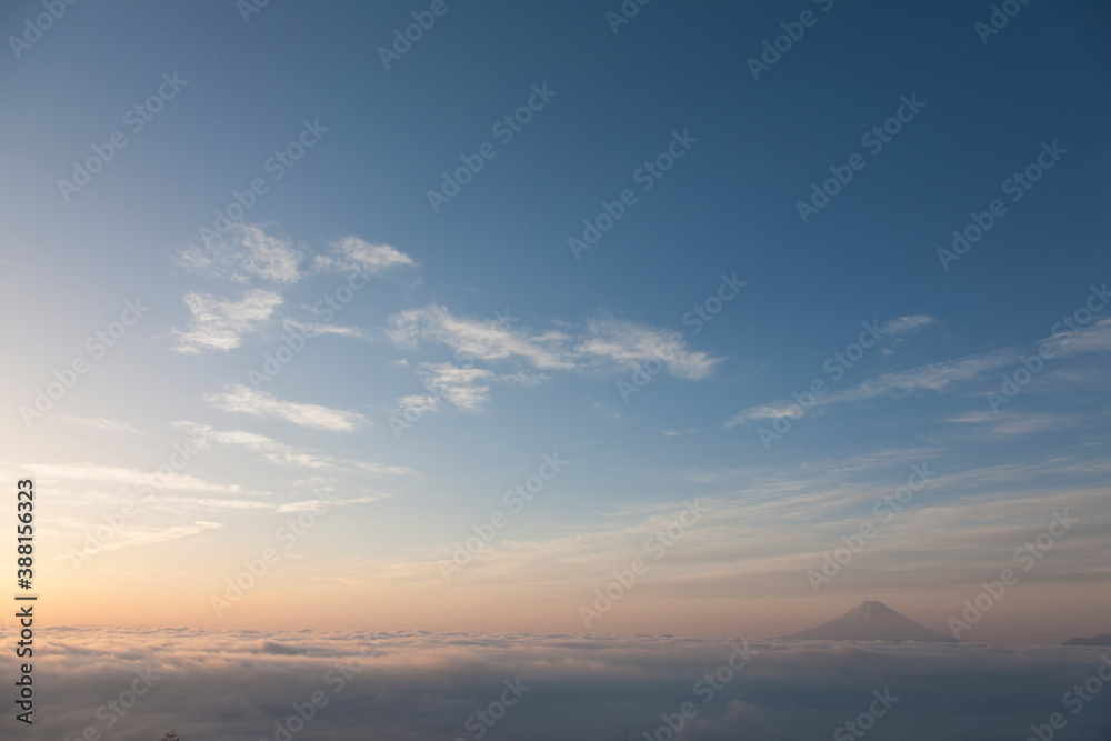 夜明けの甘利山からの富士山
