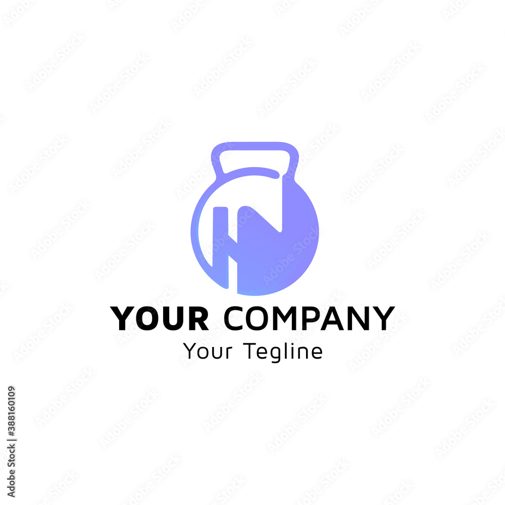 Letter HN image, kettlebell dumbbell icon, letter HN design, company vector design Letter HN image, kettlebell dumbbell icon, letter HN design, company vector design