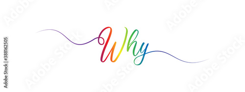 letter why script calligraphy banner colorful