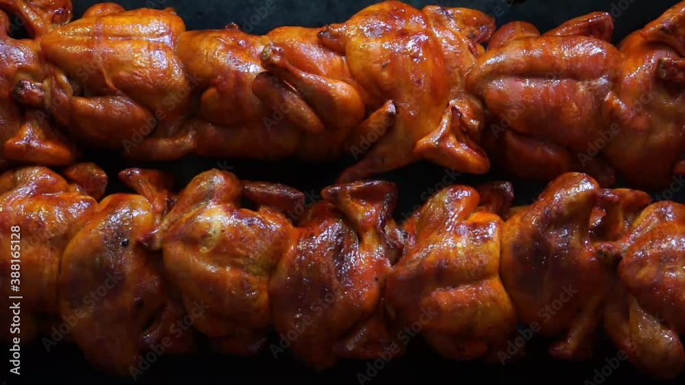 rotisserie, diner, spit roasted, horizontal, food, cooking, close up