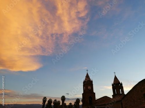 church in sunset photo