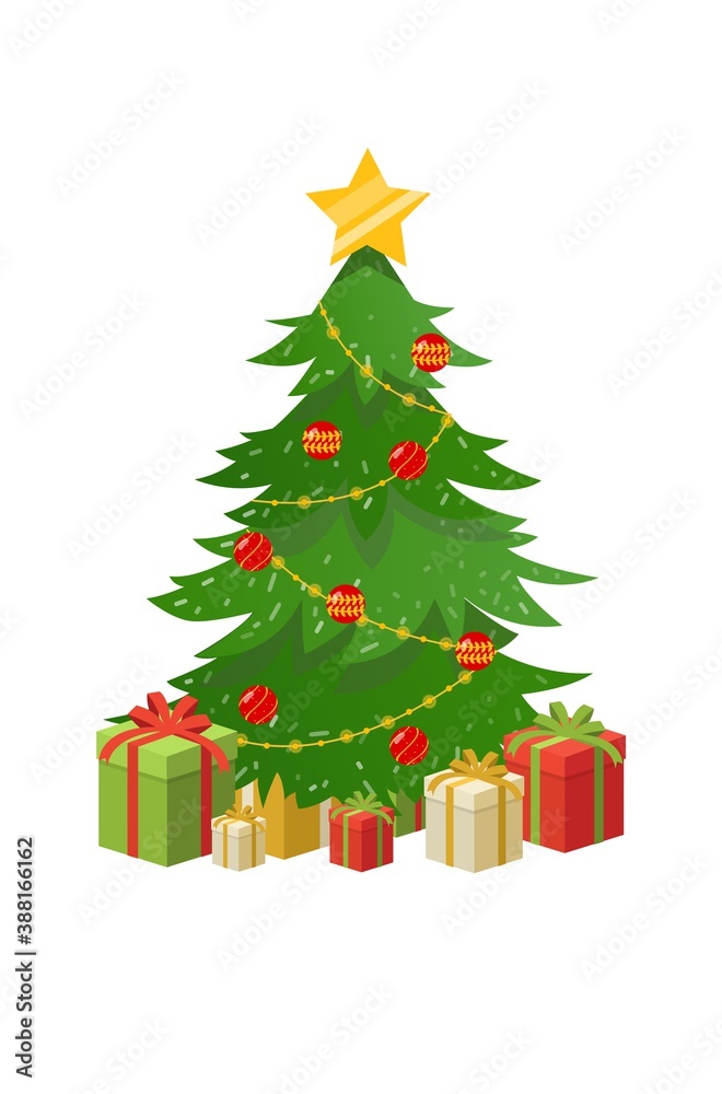 Obraz premium christmas tree with gifts