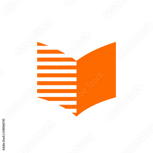 Abstact book logo icon design, digital learning education concept