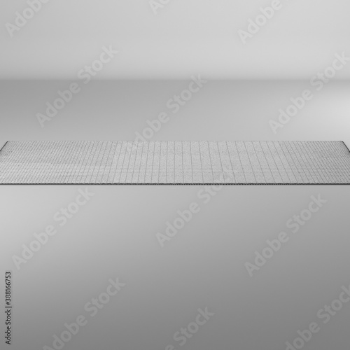 Representación 3d de una alfombra, renderizado con estilo wire-frame/alambrico