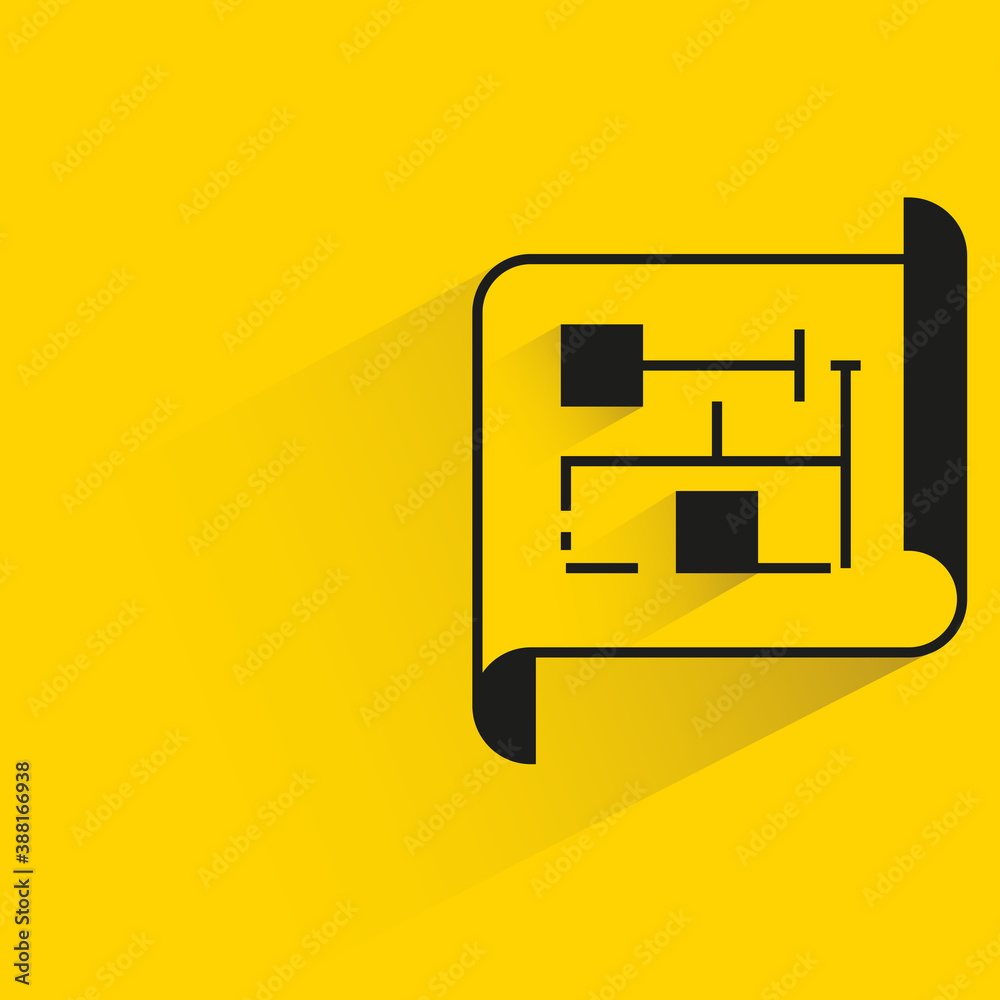 layout with drop shadow on yellow background layout with drop shadow on yellow background