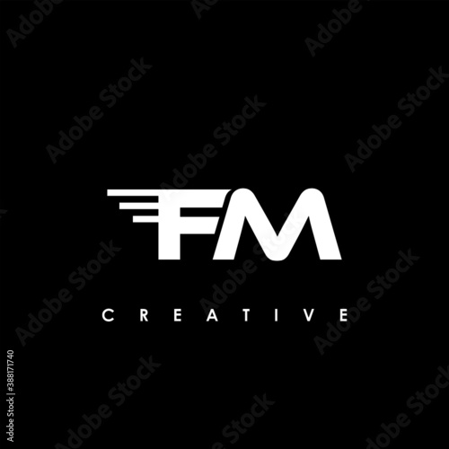 FM Letter Initial Logo Design Template Vector Illustration