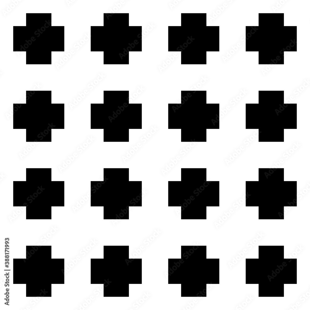 Seamless pattern with crosses ornament. Background with repeated cross shapes ornamentation. Ancient embroidery wallpaper. Ethnic motif. Digital paper, textile print, web design. Vector illustration. Seamless pattern with crosses ornament. Background with repeated cross shapes ornamentation. Ancient embroidery wallpaper. Ethnic motif. Digital paper, textile print, web design. Vector illustration.