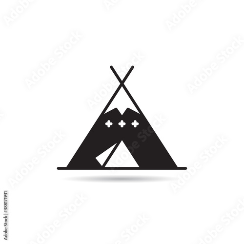 tribal camp, tent icon on white background vector illustration