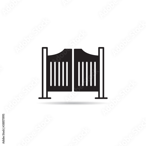 saloon door icon on white background vector illustration