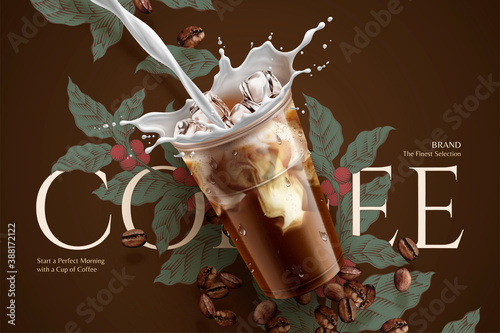 Fotobehang Cold brew coffee ads