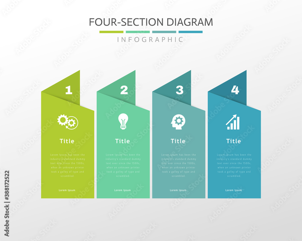 Four section diagram infographics Stock Vector | Adobe Stock