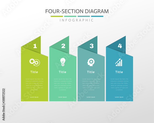 Four section diagram infographics