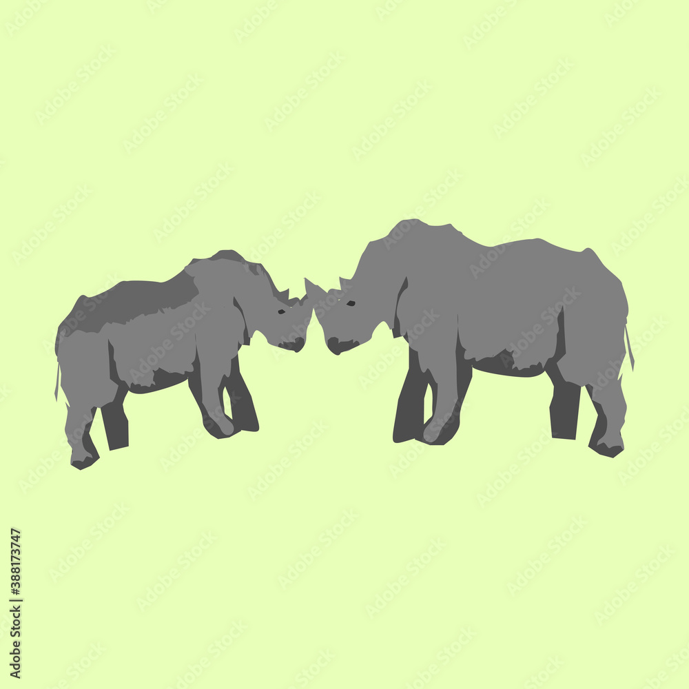 Fototapeta premium silhouette of an rhino