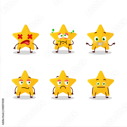 Yellow star cartoon character with nope expression