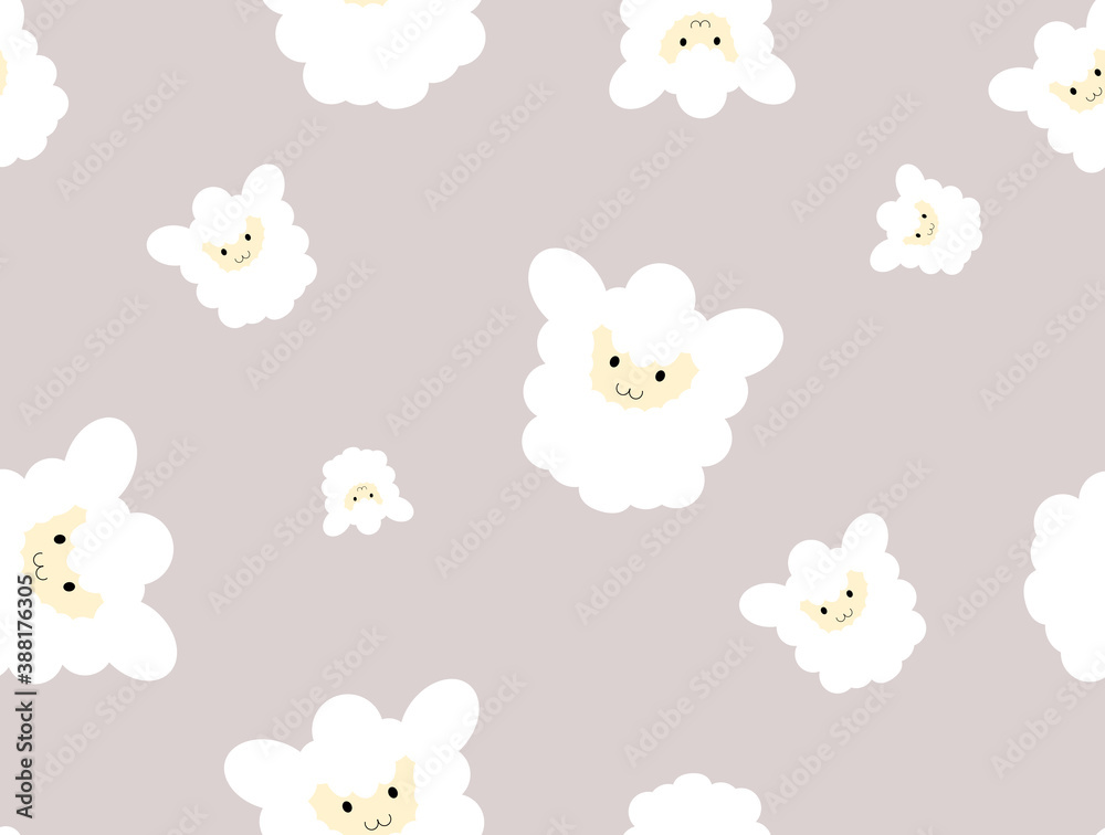 White sheep background pattern
