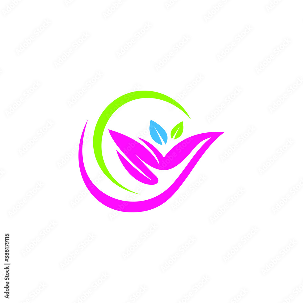 illustration logo leaft icon vector