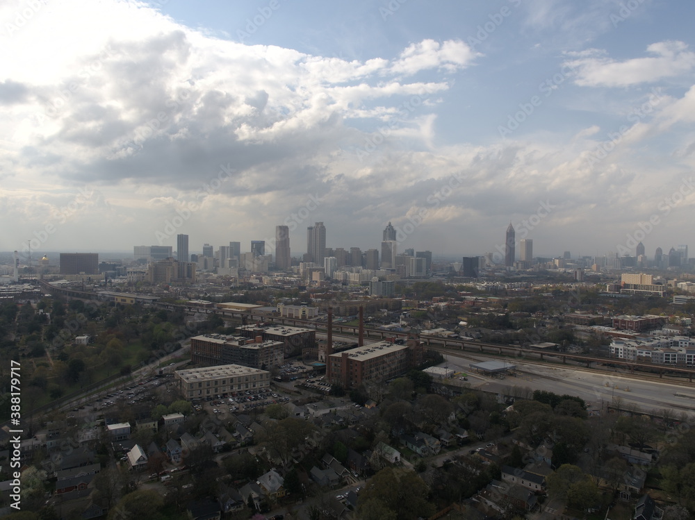 Fototapeta premium Downtown Atlanta, Aerial Log Footage (2020) 4K