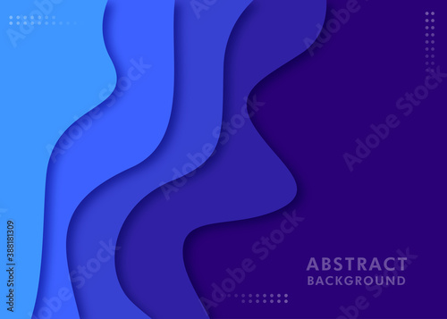 Abstract wave background on blue color