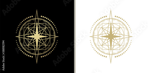 Luxury logo star, fire, sun abstract illustration