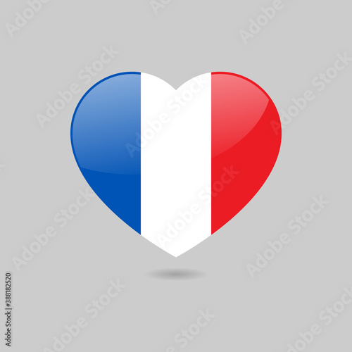 Free Download Vector Glossy French Flag Heart - GFXLoad