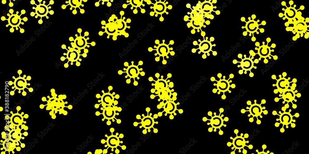 Dark yellow vector template with flu signs.