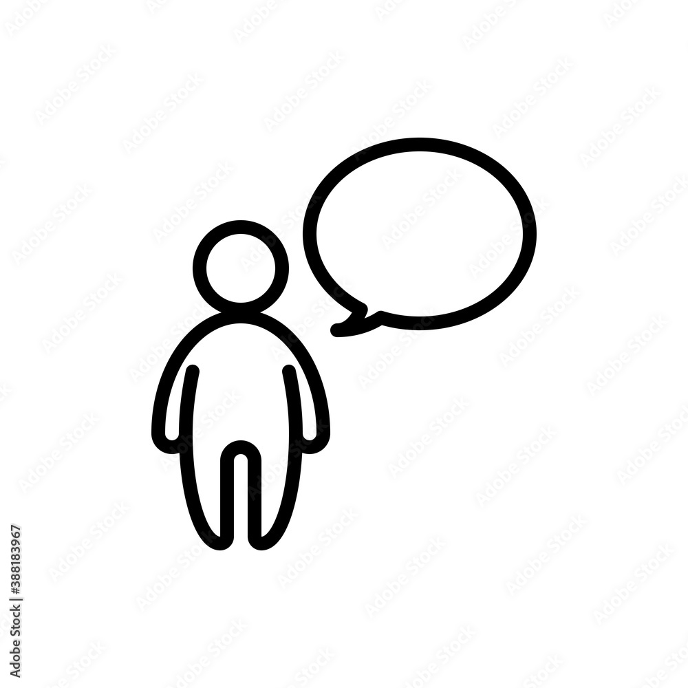 People with speech bubble outline icons. Vector illustration. Editable stroke. Isolated icon suitable for web, infographics, interface and apps. People with speech bubble outline icons. Vector illustration. Editable stroke. Isolated icon suitable for web, infographics, interface and apps.