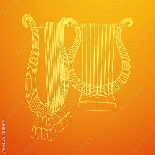 Ancient lyre or harp musical instrument