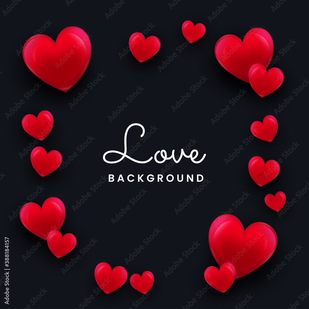 3D Love or valentine's day background