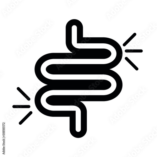 Intestines Vector. linear icon. Editable lines with strokes.