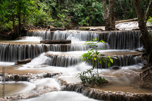 Beautiful Landscapes of Waterfall in the tropical jungle forest of Thailand © Somchai