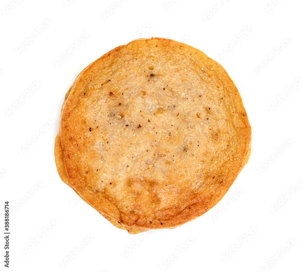 Fried Vietnamese Pork Sausage sliced isolated on white background Fried Vietnamese Pork Sausage sliced isolated on white background