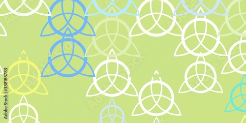 Light Blue, Yellow vector template with esoteric signs.