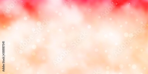Light Red vector template with neon stars.