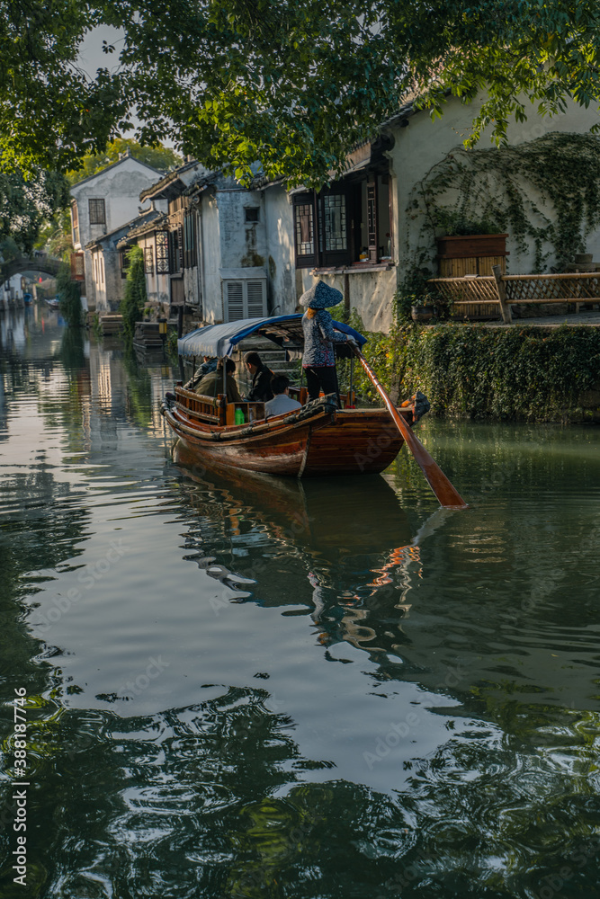 The sunrise view of the architectures and rivers in Zhouzhuang, a ancient Chinese village in Jiangsu, China. The sunrise view of the architectures and rivers in Zhouzhuang, a ancient Chinese village in Jiangsu, China.