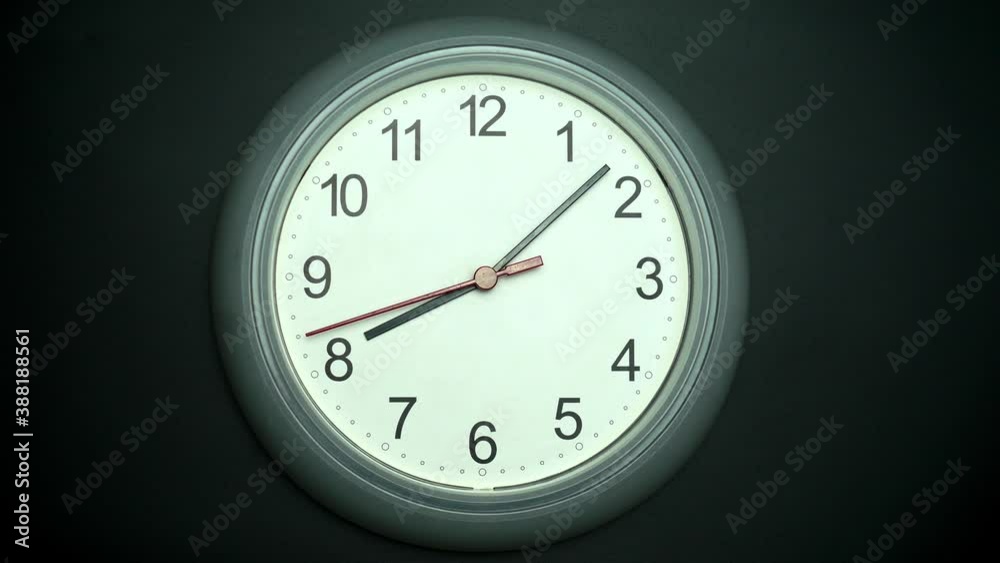 watch isolated on black background, Showtime 08.08 am or pm, Red second hand minute Walk, Time concept. watch isolated on black background, Showtime 08.08 am or pm, Red second hand minute Walk, Time concept.