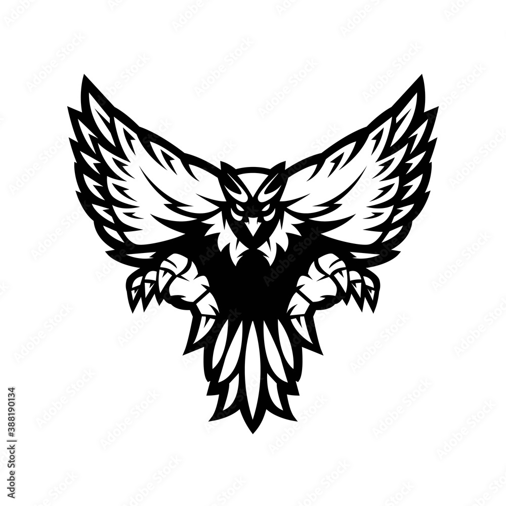 Obraz premium Eagle mascot logo design white and black version