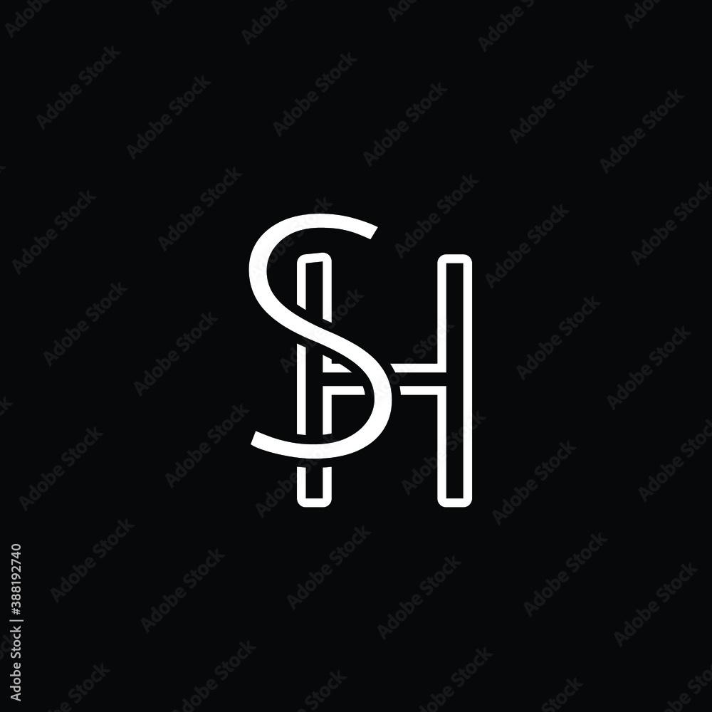 Initial Logo Letter SH HS Monogram Initial Logo Letter SH HS Monogram