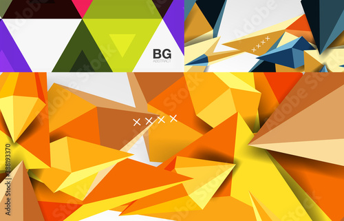 Set of minimal geometric abstract backgrounds. Vector illustrations for covers  banners  flyers and posters and other
