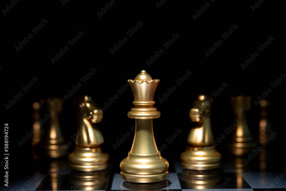 Chess gold business concept, leader & success Chess gold business concept, leader & success