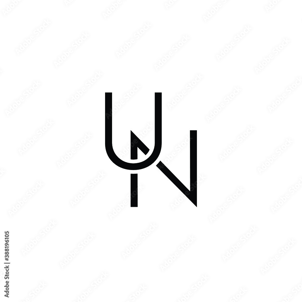 Letter UN NU Monogram Logo Letter UN NU Monogram Logo