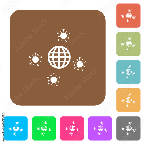 Pandemic rounded square flat icons