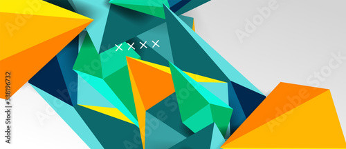 3d low poly abstract shape background vector illustration