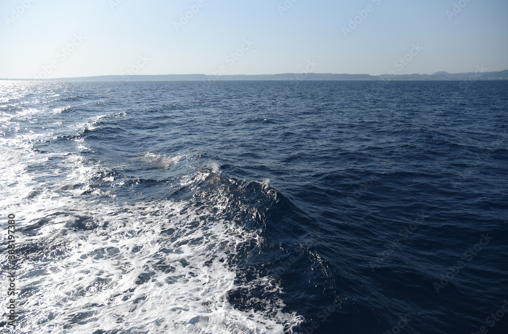 Sea foam in the Mediterranean sea