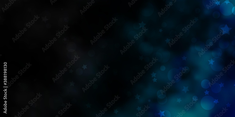 Obraz premium Light BLUE vector template with circles, stars.