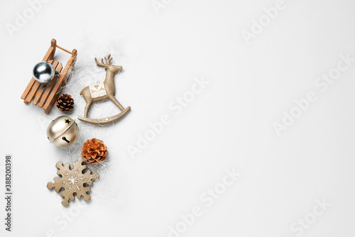 Beautiful Christmas composition on light background © Pixel-Shot