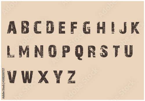 cracked alphabet capital A to Z letter logo design