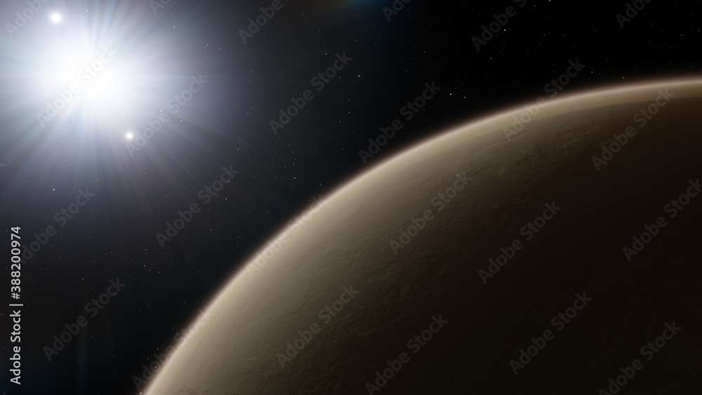Obraz premium Alien Planet in the outer space. 3d rendering